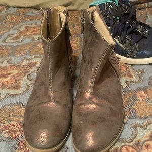 Girls bronze booties size 3.5